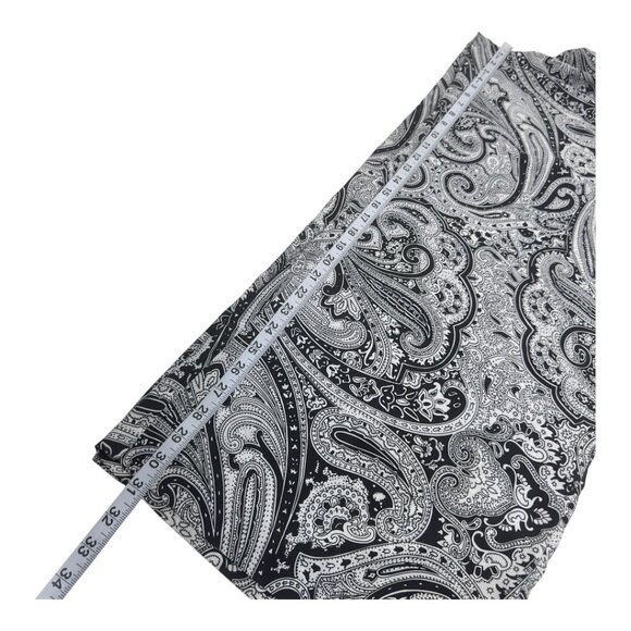 Michael Kors Womens Black Paisley Print Wide Leg Pants Size 16 Pull On Drawstrim - Picture 6 of 14